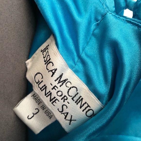 Jessica McClintock turquoise high low gown - Picture 7 of 8